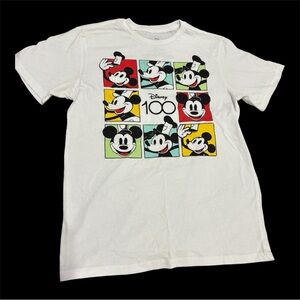 Disney White T-Shirt with Colorful Mickey Mouse Panels
